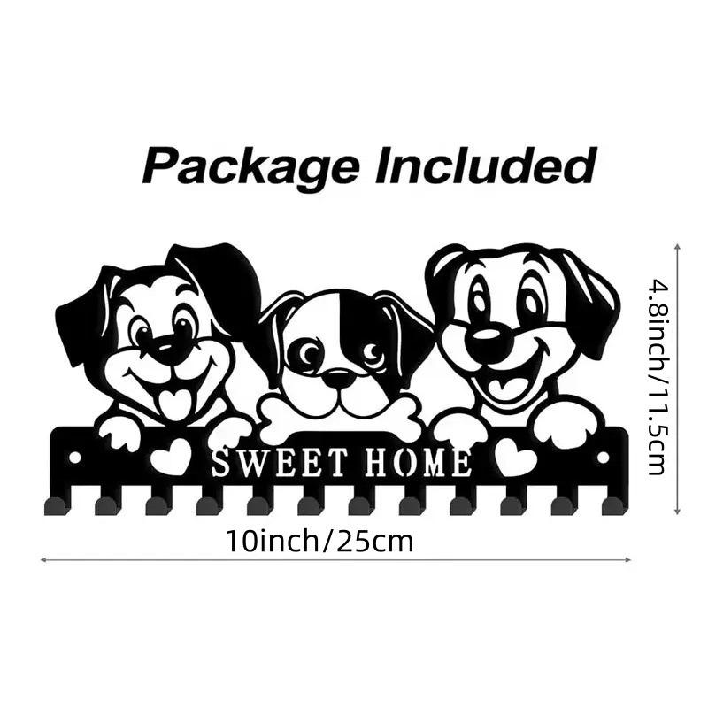 Metal Letter Key Storage Hook Rack - Decorative Wall-Mounted Silhouette for Bedroom