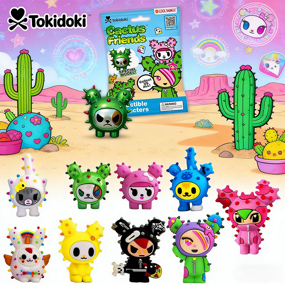 

1 шт. Tokidoki Официально лицензированная 3D фигурка Cactus Friends, брелок для сумки, ПВХ, слепой пакет, аниме-модель, брелок, настольное украшение