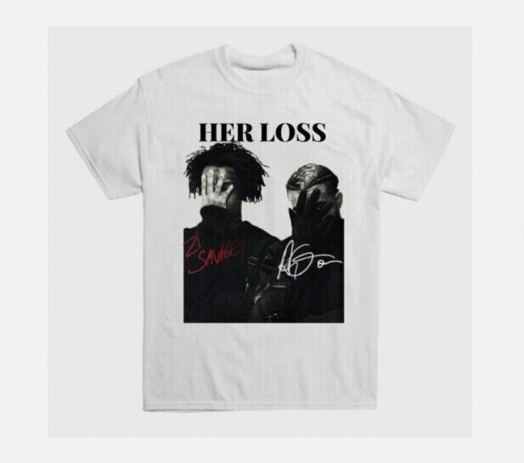 

CaptureDrake 21 Savage Her Loss Signed T Shirt Unisex T-Shirt S