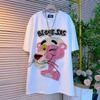 Large size heavy industry cartoon patch short-sleeved t-shirt women's summer new loose and thin meat-covering fashion top tide