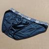 Summer Ice Silk Briefs Letter Print High Slit Design Men Panties Smooth Comfortable Breathable