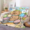 Capybara Cute Cartoon Blanket Warm Soft Suitable For Bedroom Sofa Bed Living Room Office Travel Camping Gifts