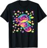 Tie Dye Axolotl Kawaii Salamander Graphic Tee Breathable Short Sleeve T-Shirt Casual for Women Men