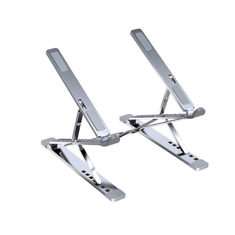 N8 Aluminum Alloy Laptop Stand: Adjustable, Foldable, Double-Layer Riser with Heat Dissipation.