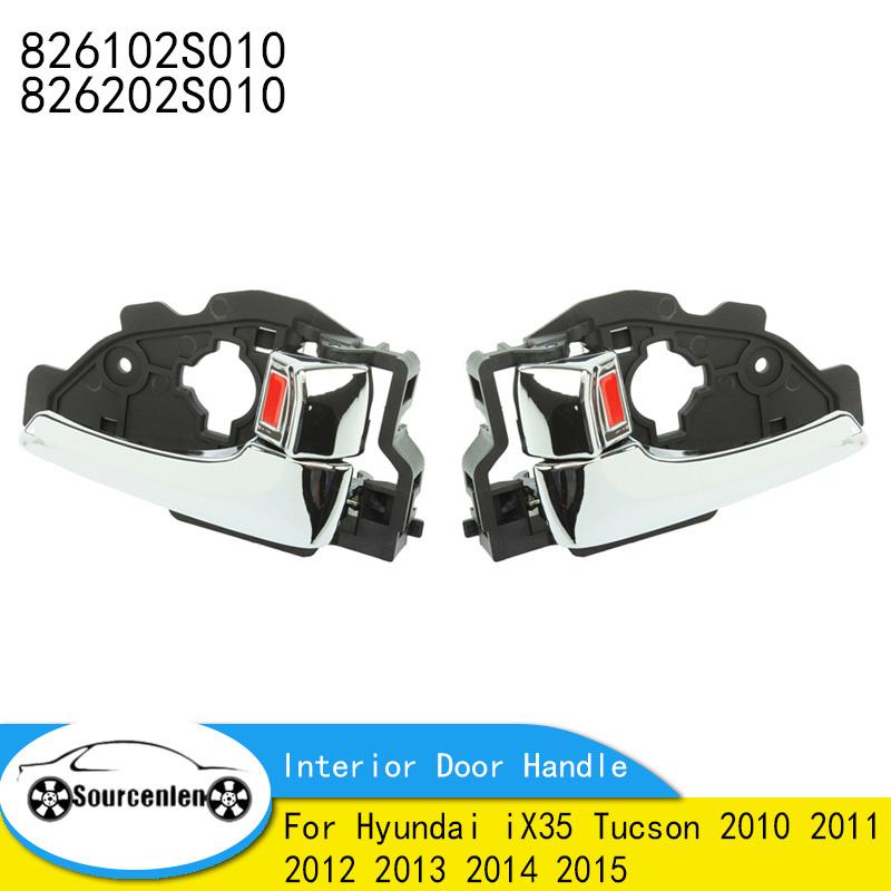 Chrome Interior Door Handle For Hyundai iX35 Tucson 2010 2011 2012 2013 2014 2015 826102S010 826202S010 Left