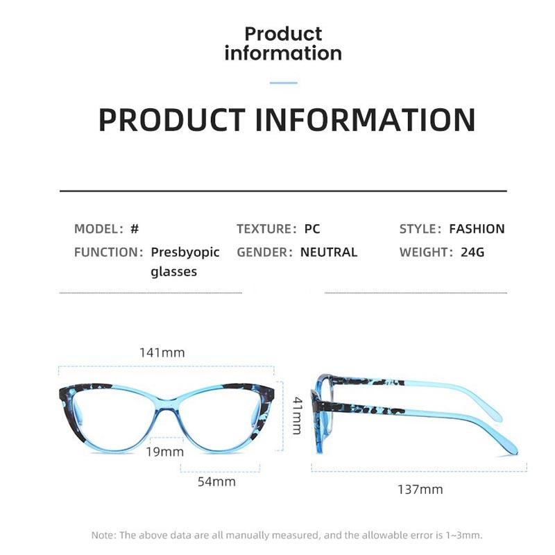 New Fashion Cat Eye Reading Glasses Unisex Ultralight Anti Blue Light Presbyopia Glasses High Definition Far Sight Eyeglasses