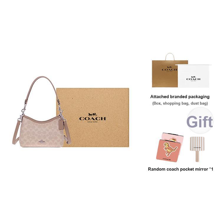 Coach Laurel 19 Coated Canvas Handbag Women Handbags Silver Beige CBH15-SVPWH
