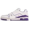 Trainer Cow Leather Low Top Skateboard Shoes Men's White Purple 1ACHKW