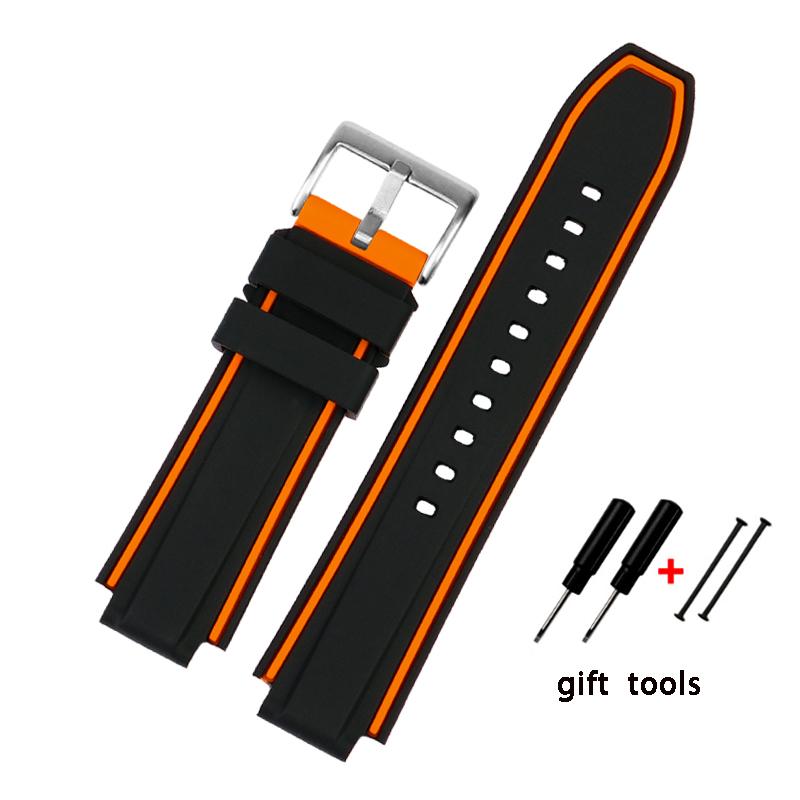 Convexe siliconen horlogeband voor Timex Tide Compass T2N720 T2N721 Siliconen heren horlogeband Horlogeketting Accessoires 24*16mm Band