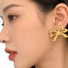 Delicate And Stylish Vintage Bowknot Ear Clip Craft Of Polished Copper With Gold Finish