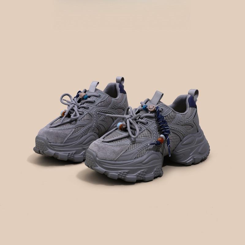 

7CM thick-soled dad shoes for women s 2025 autumn new versatile sports shoes, lightweight and height-increasing casual small women s shoes 40 серый