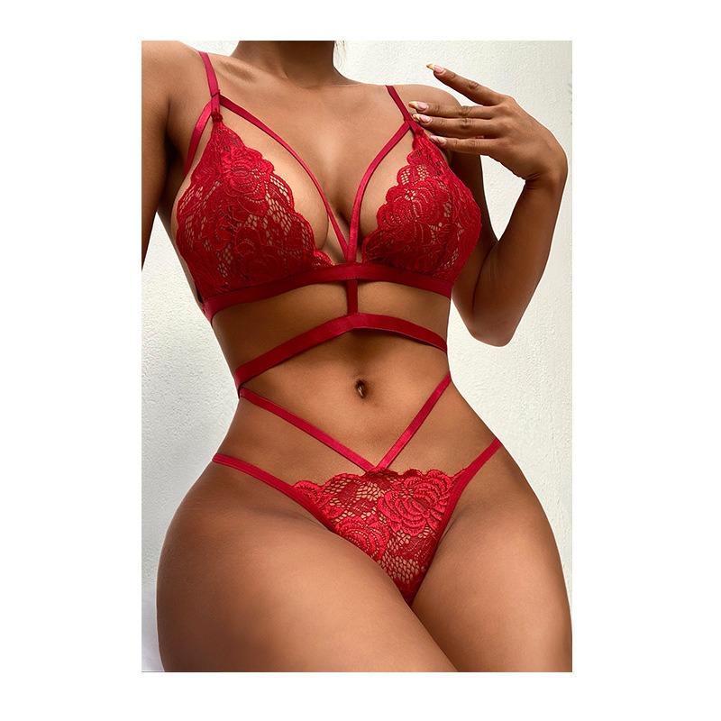 New Sexy Seduction Lace Underwear Erotic Underwear One-piece Women's Three Points