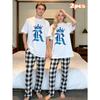 Conjunto Combinando de Roupa para Casal Dia dos Namorados 2 Peças: Top Camiseta Curta e Calça Longa