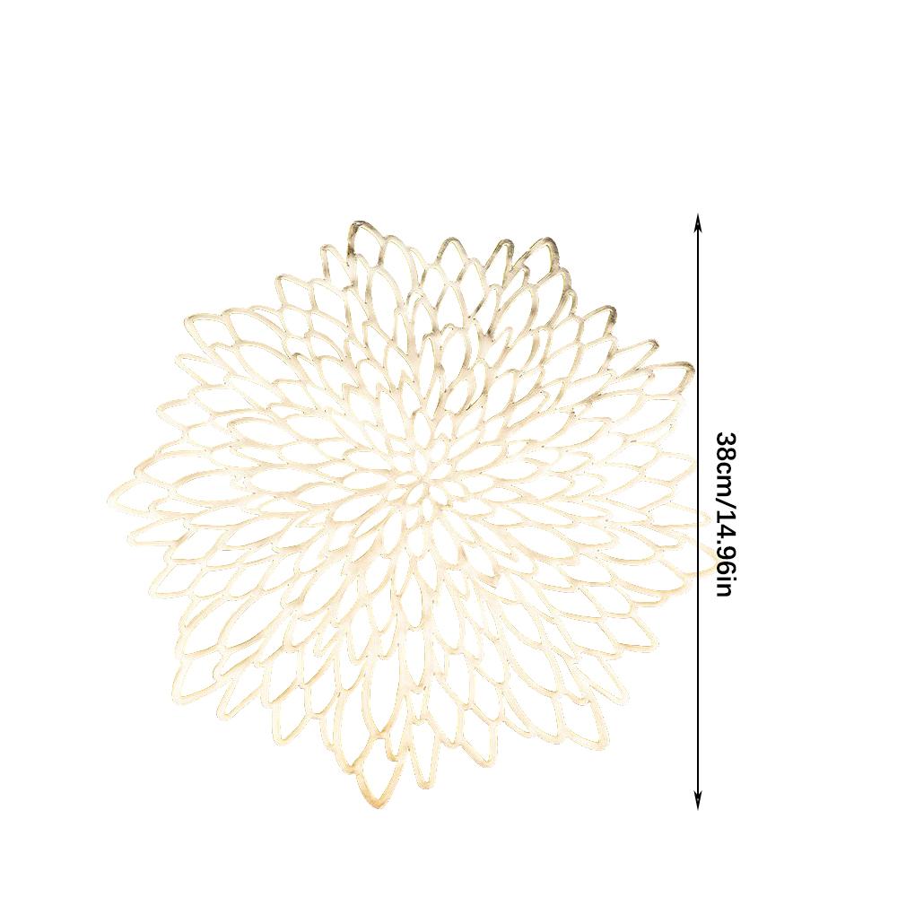 2/6 Stück Blume Hohl Platzset Leichtgewichtige PVC Wärmeisolierunterlage Verbrühschutz Tischmatte Tragbare Essmatten