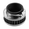 Universal 44-46mm Round Taper Replacement Motorcycle Air Filter Silver Tone