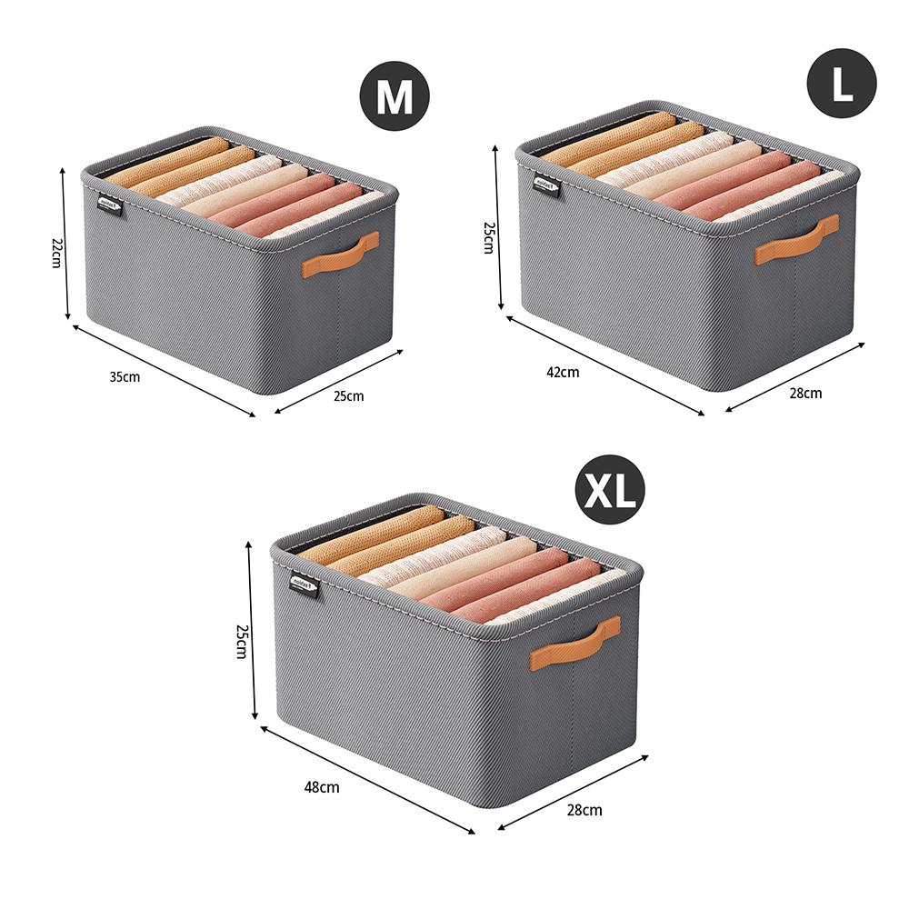Wardrobe Organizer Box Foldable Storage Box Versatile Thickened Pants Sweater Storage Basket with Handle&Steel Frame Household