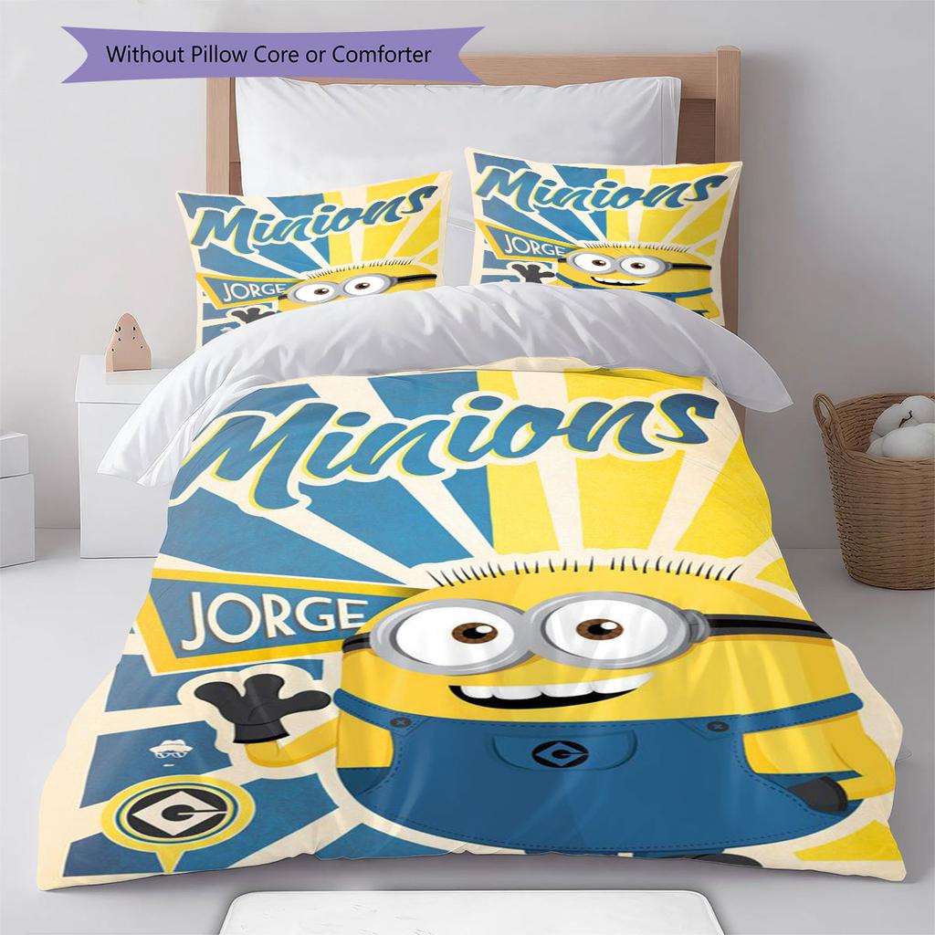 Jorge The Minion's Adorable Greeting: A Comfortable and Cozy Bedding Set—the Perfect Choice To Decorate Your Bedroom.