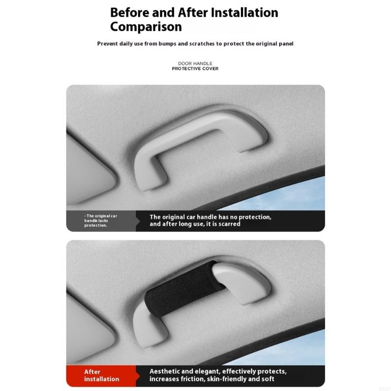 2025 New Car Door Handle Covers Non Slip Grip Protectors Universal Fit Automotive Interior Handle Protectors for Most Vehicles