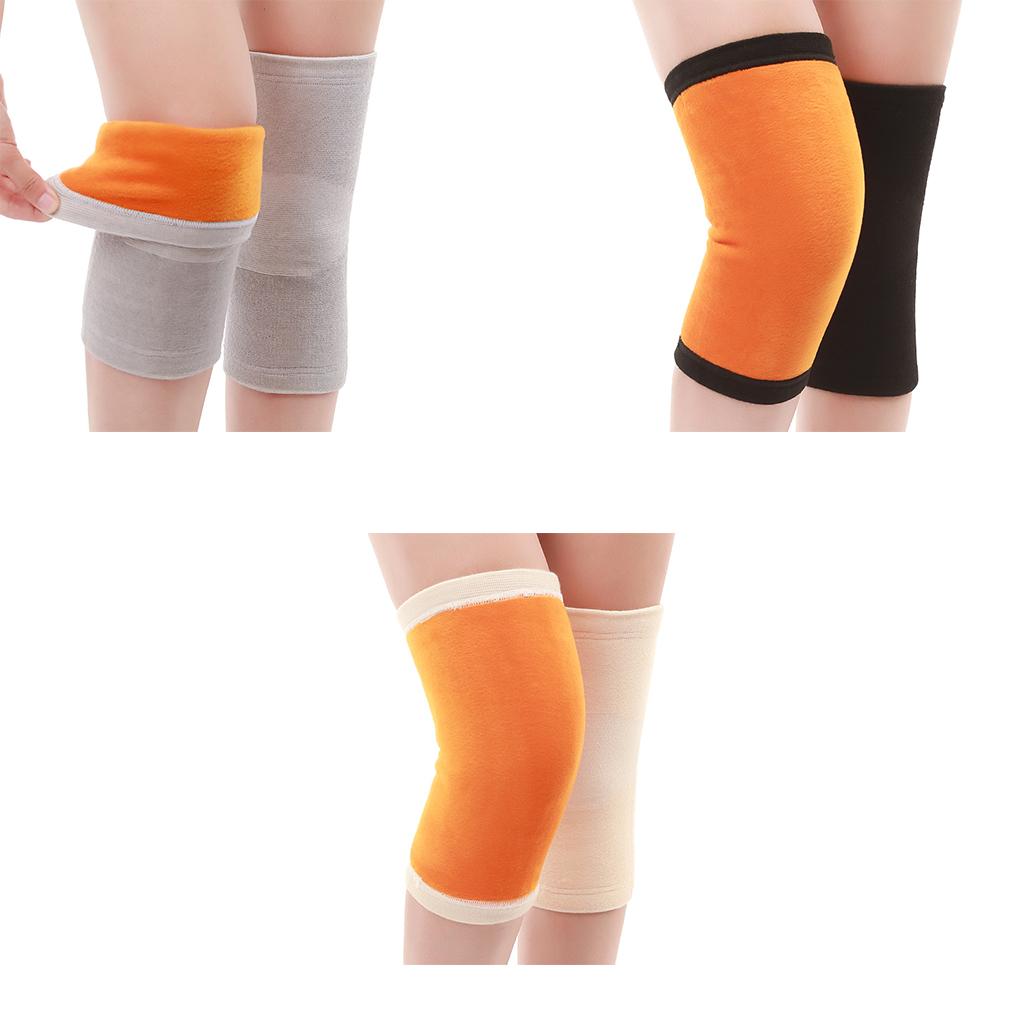 1 Pereche Genunchiere Velur Cald Protector Genunchiere de Pluș Suport Respirabil Genunchieră de Gimnastică Încălzitor pentru Picioare pentru Schi Ciclism Camping