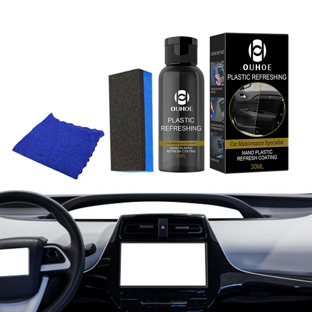 30ml 50ml Car Plastic Parts Retreading Agent Instrument Panel Wax Auto Interior Plastic Seat Leather Refurbishment Cleaner Agent