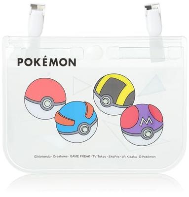 POKEMON Clip Pocket Clear Clip Pocket Kids KPK71453 Clear/Monster Ball