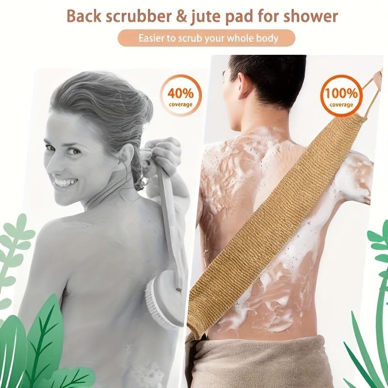 2pcs/set Natural Jute Bath Scrubber Back Exfoliator Exfoliating Gloves & Towels Eco-Friendly Bath Accessories for Deep Cleansing