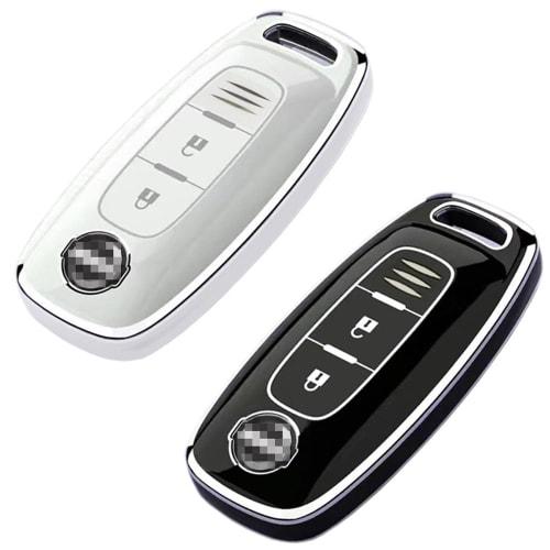 Kmwy New Nissan Smart Key Case Compatible Serena Sakura Note X-Trail Aura Elgrand Aria Skyline Sylphy Tiida Days Qashqai Key Cover (See Image)