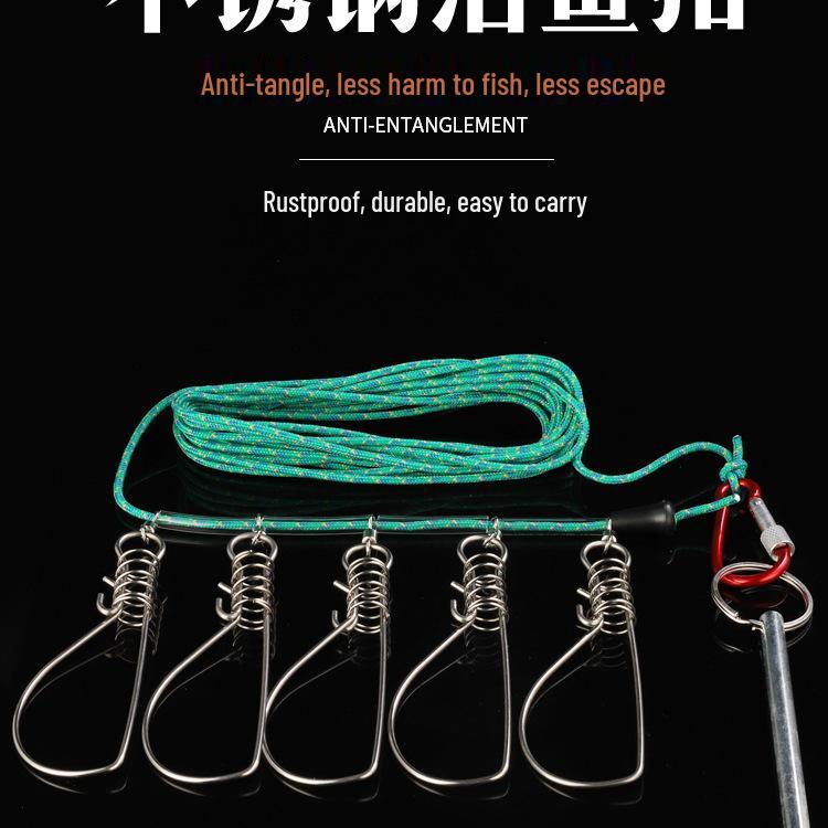 Stainless Steel Big Fish Hook & Lock - Large Portable Fishing Tool for Live Fish and Giant Carp.