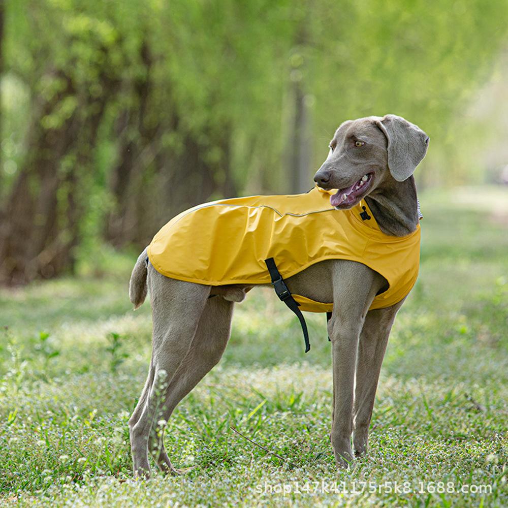 Pet Raincoat Hooded Reflective Dog Raincoat Waterproof High-end Large Dog Dog Clothes Outdoor Pet Products