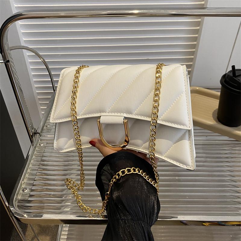 Stylish Medium Sized Solid Color Women s Shoulder Bag Versatile Casual Crossbody Bag белый