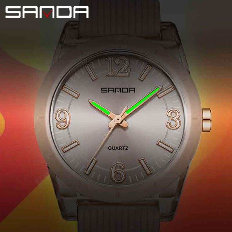 Fashion SANDA Top Brand New 6277 Silicone Strap Children's Watch Waterproof Luminous Hands Leisure Student Sports Quartz Watches