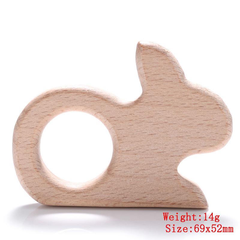 5Pcs/Lot Food Grade Wooden Teether Toys Animal Shape Wood Necklace Pendant for Baby DIY Wooden Teething Chew Toys