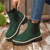 2025 autumn and winter new foreign trade women's Martin boots large size round head thick sole thick heel suede medium boots