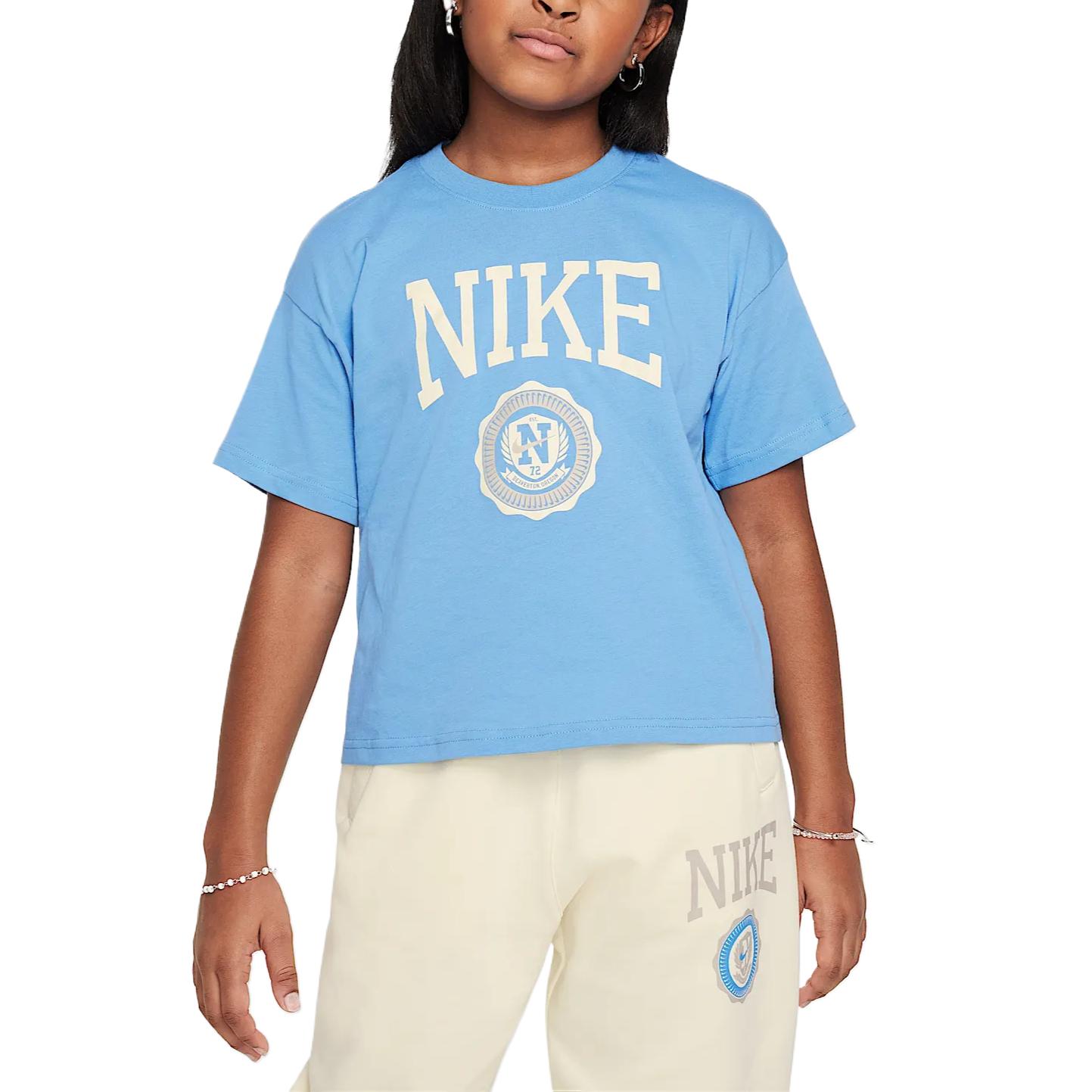 

Nike Soft Comfortable Casual Short Sleeve T-Shirt Kids tops Blue HM6303-440 XS