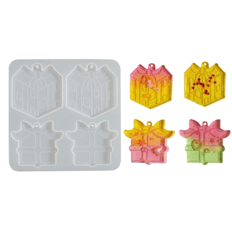 

Reusable Silicone Craft Mold Christmas Tree Snowman Keyring Pendant Jewelry Making Decoration Accessories