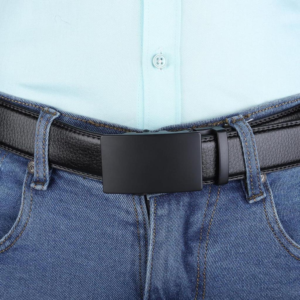 Herrengürtel aus veganem Leder für Männer | (Formell/Freizeitkleidung) | Schwarz