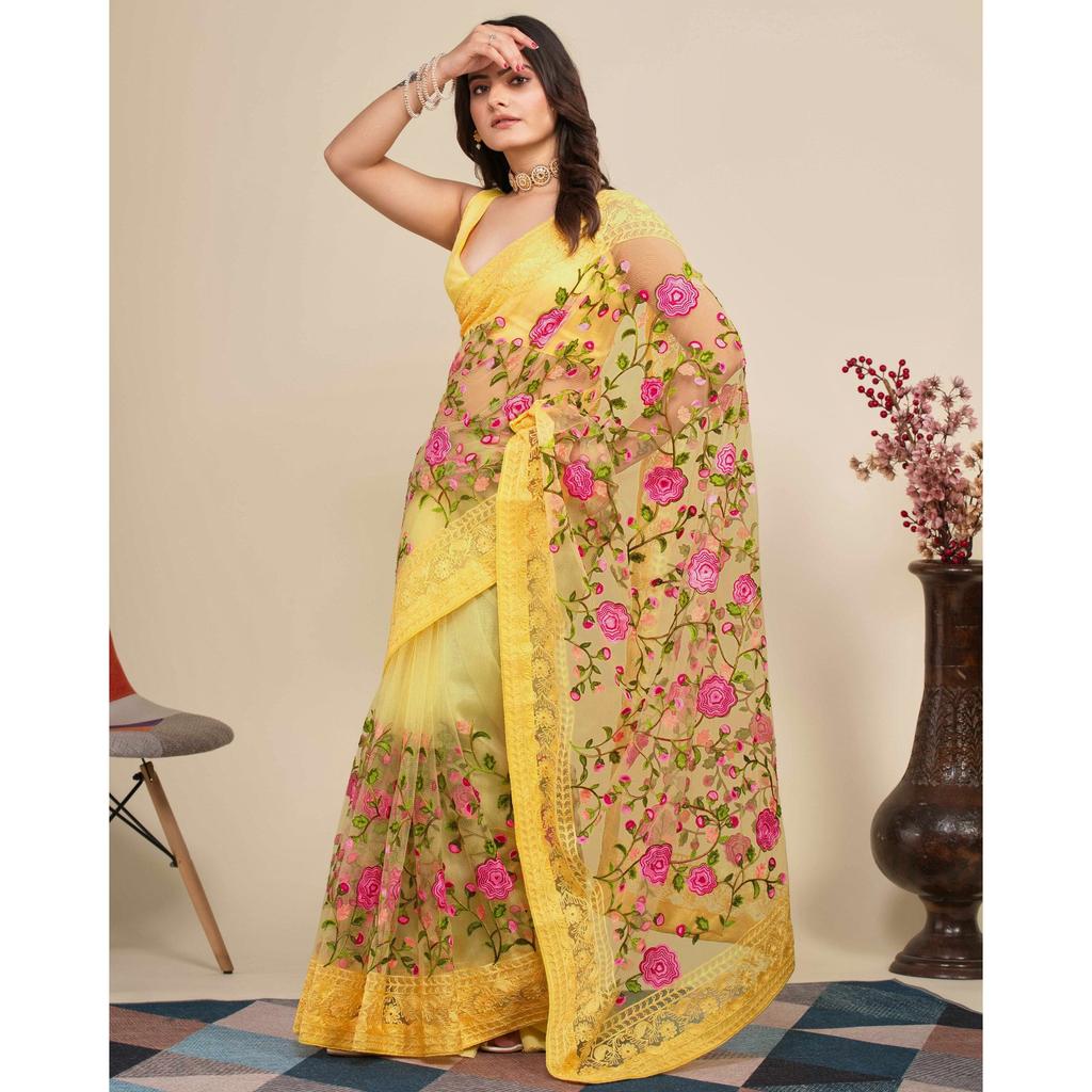 Premium Wedding Glam Soft Net Saree Collection