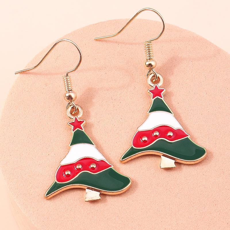 Fashion Merry Christmas Wreath Circle Hoop Earrings for Women Girls New  Party Festival Jewelry Gifts