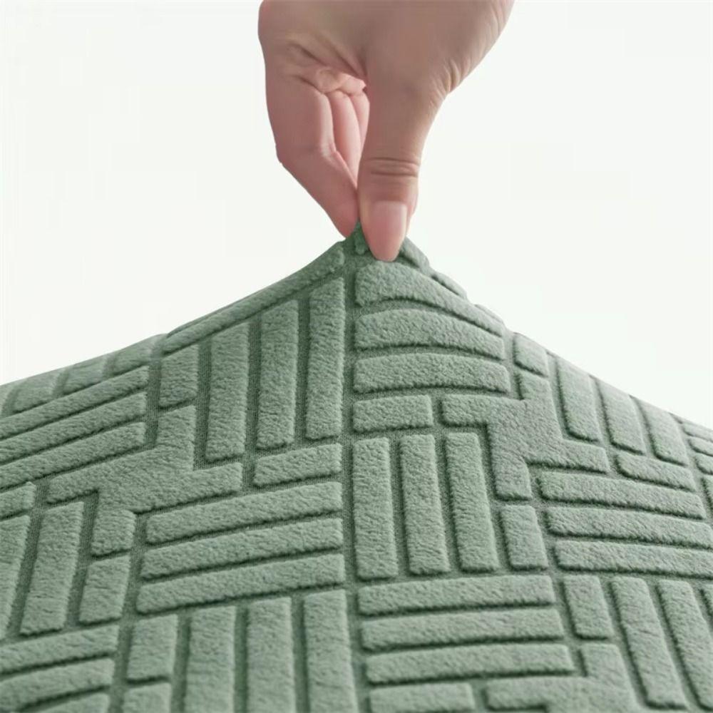 Elastic Ottoman Footstool Cover Jacquard Square Foot Stool Slipcover Stool Cover Living Room