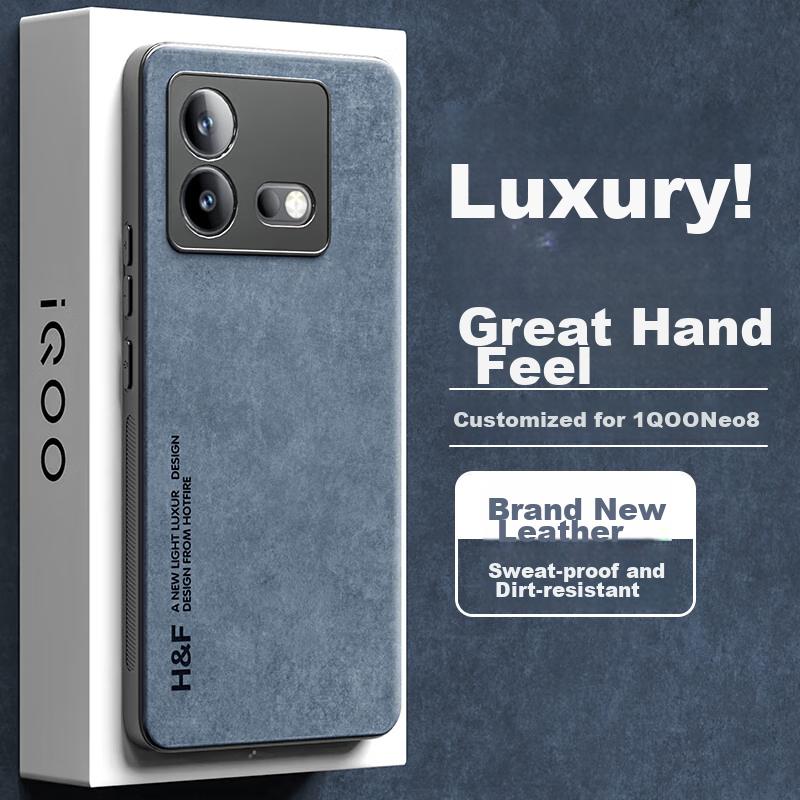 HotFire Case for Vivo IQOO Neo 8 And Vivo IQOO Neo 8 Pro, Upgraded Skin-Like Matte Lens Full Protection Silicone Case - Coral Blue