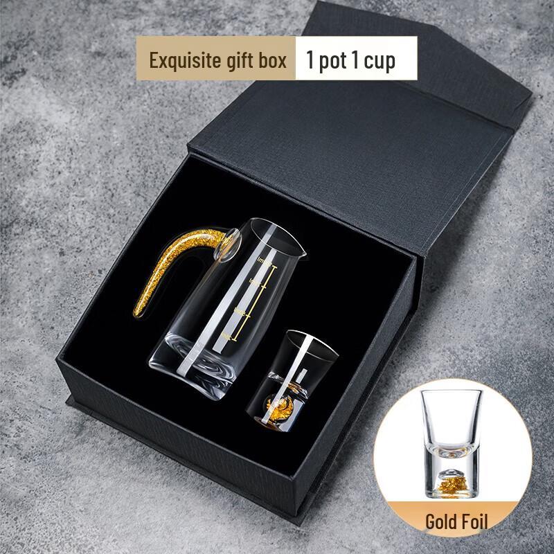 ROLANDO Gold Foil Crystal Baijiu Decanter & Glass Set