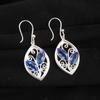 Natural Tanzanite Gemstone 925 Sterling Silver Jewelry Handmade Hook Earrings 1.2" CE-24-1