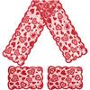 Classic Red Heart-Themed Valentine's Day Decorative Tablecloth, Polyester Woven Table Runner Suitable for Family Gatherings and Couples' Dates.