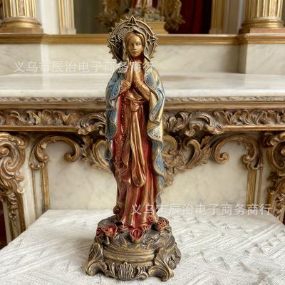 Neue Harzstatue Jungfrau Gebetsstatue Heimschrein Tischdekoration Kirchenikone Dekoration Ornament