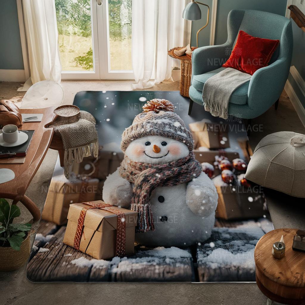 House Entrance Carpet Home Door Mat Living Room Bath Foot Bathroom Non-slip Water Absorption Rugs Bath Merry Christmas Winter