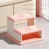 Folding Kids Step Stool, Double Layer Movable Toddler Stool for Sink & Toilet, Bathroom Foot Stool