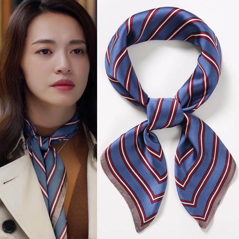 New Women Silk Printed Design Scarf For Women Fashion Neck Tie Hand Bag Foulard Wrist Kerchief Shawl Wraps Hajib Silk Scarves