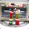 Haobei Snowman Style Anti-static Refrigerator Door Handle Covers - Christmas Fabric Protection for Double Doors