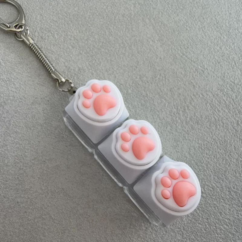 Bread Keycap Stress Relief Clicker Keychain Mechanical Keyboard Button Decompress Fingertip Keyring
