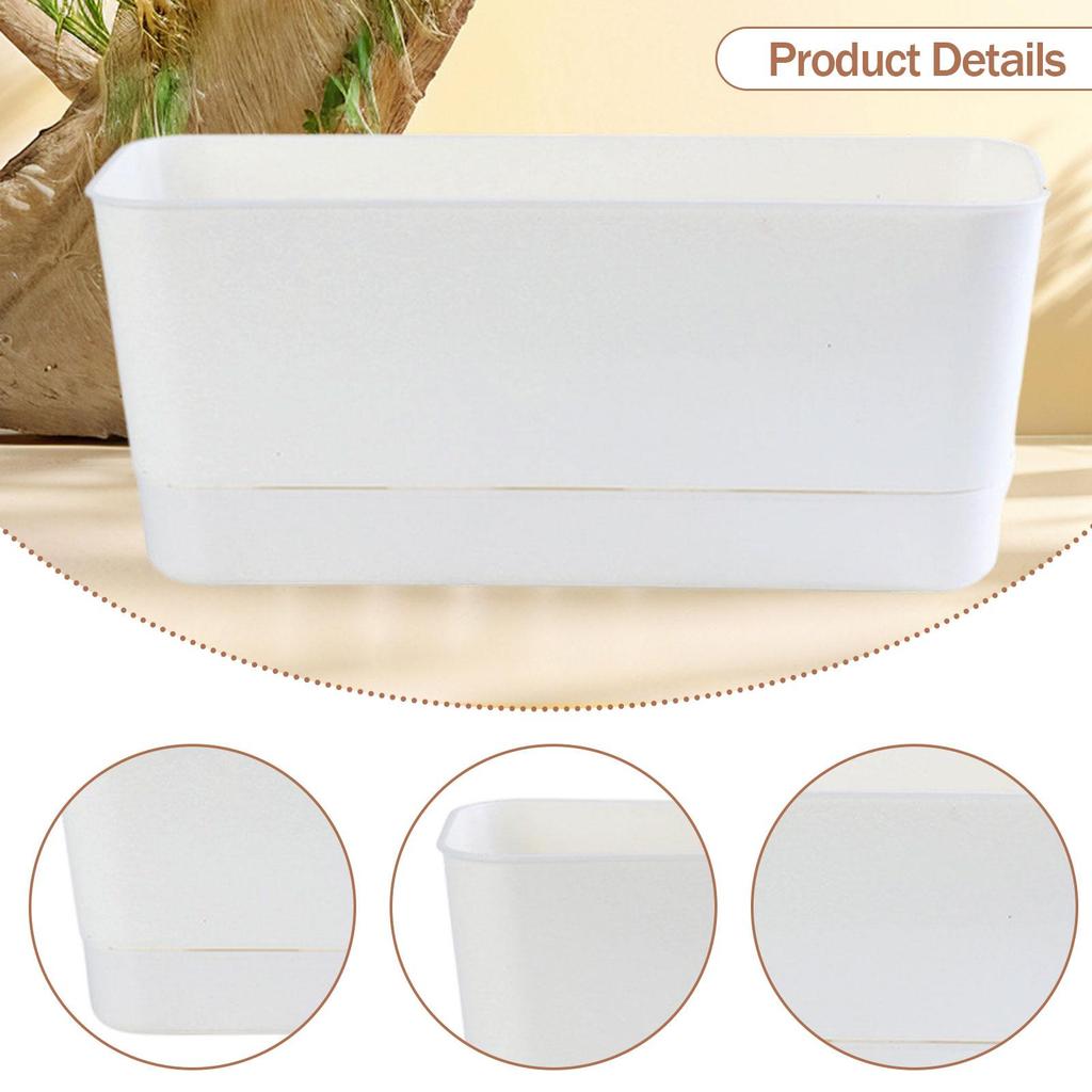 Window Box Planter Multifunctional Rectangular Flower Pot Attached Saucer for Windowsill Porch Patio Balcony Indoor Outdoor